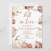 Marsala Pumpkin Herfst In Love Paar Douche Kaart (Voorkant)