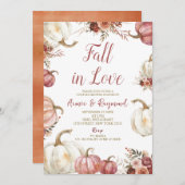 Marsala Pumpkin Herfst In Love Paar Douche Kaart (Voorkant / Achterkant)
