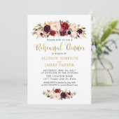 Marsala Red Autumn Gold repetitie Diner Kaart (Staand voorkant)