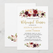 Marsala Red Autumn Gold repetitie Diner Kaart (Voorkant / Achterkant)