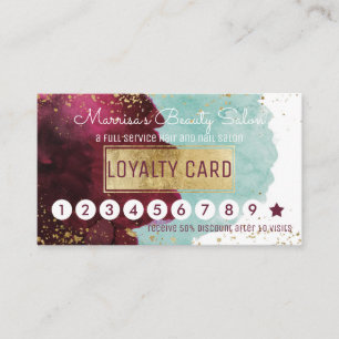 Marsala Red Blauwgroen Waterverf Loyalty Discount