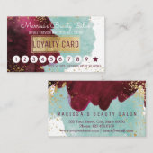 Marsala Red Blauwgroen Waterverf Loyalty Discount (Voorkant / Achterkant)