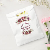 Marsala Red Bourgondië Floral Chic Favor Bag Bedankzakje (Gezegeld)