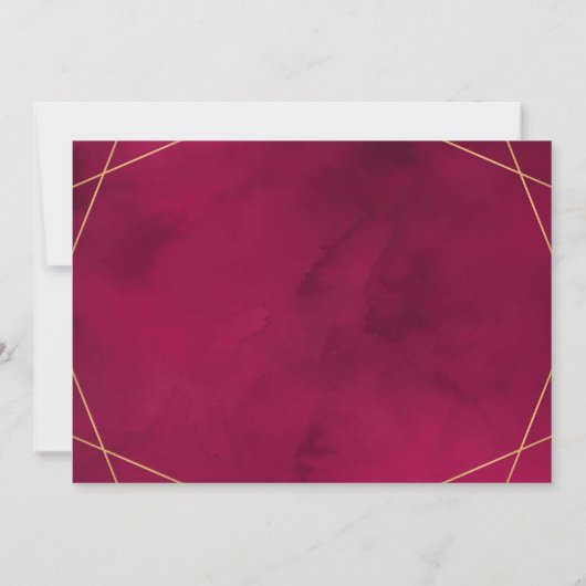 Marsala Red Burgundy Modern Waterverf Dank u wel Bedankkaart (Achterkant)