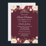 Marsala Red Burgundy Waterverf Floral Sweet 16 Kaart<br><div class="desc">bloemetjeszoete zestien uitnodiging in de Little Bayleigh Store.</div>