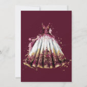 Marsala Red en Gold Peony Vrijgezellenfeest Kaart (Achterkant)