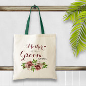 Marsala Red Floral Moeder van de Groom Tote Bag
