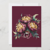 Marsala Red Gold Peony Geometrische Bachelorette O Kaart (Achterkant)
