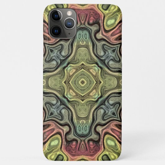Marsala Red Ochre Yellow Blauwgroen Bali Batik Pat Case-Mate iPhone Case (Achterkant)