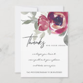 MARSALA RED ROSE FLORAL CORPORATE BUSINTE LOGO BEDANKKAART (Voorkant)