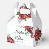 Marsala Red Rose rustieke bruiloft Bedankdoosjes (Voorkant)