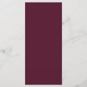 Marsala Red White Roses Boho Feathers Menu (Achterkant)