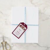 Marsala Rode Bloemen Bruiloft Favor Cadeau Labels Cadeaulabel (Met Touw)