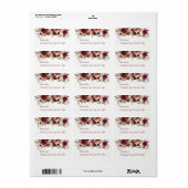 Marsala Rode Bourgondische Bloemen Adresetiketten Etiket (Full Sheet)