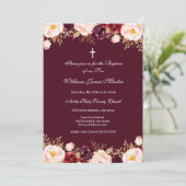 Marsala Rode Bourgondische Waterverf Bloemendoop Kaart (Staand voorkant)