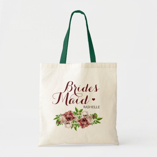 Marsala Rood Bloemendamenjurk Tote Bag (Voorkant)