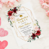 Marsala Roos Afstudeerfeest Girly Floral Kaart