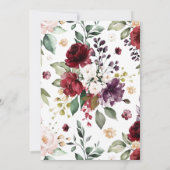 Marsala Roos Floral Wedding Kaart (Achterkant)