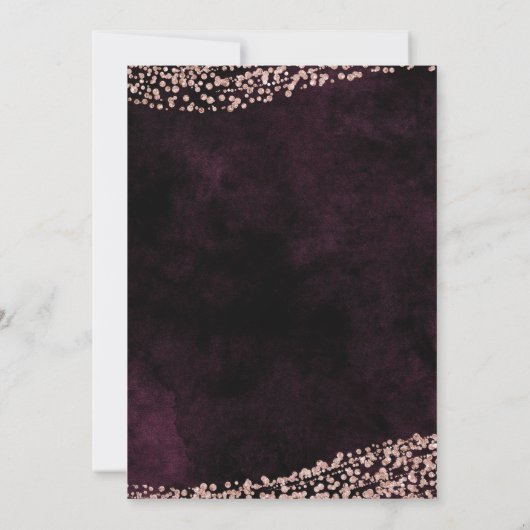 Marsala Roos Gold Bachelorette Feestuitnodiging Kaart (Achterkant)