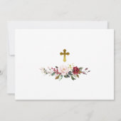 Marsala Roos & Gold Lijst Fotomeisje Baptisme Kaart (Achterkant)