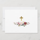 Marsala Roos & Gold Photo Baptisme Hartelijk dank Kaart (Achterkant)