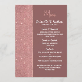 Marsala Roos Gouden Glitter Kleur Blok Bruiloft Me Menu