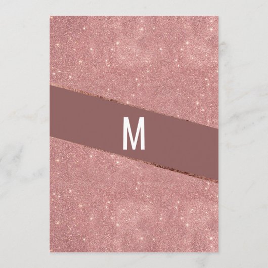 Marsala Roos Gouden Glitter Kleur Blok Bruiloft Me Menu (Achterkant)