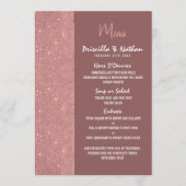 Marsala Roos Gouden Glitter Kleur Blok Bruiloft Me Menu (Voorkant)
