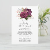 Marsala & Rose Goud Bloem Virtuele Drive By Shower Kaart (Staand voorkant)