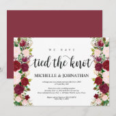 Marsala roze bloem, We zijn getrouwd, Door de brui Kaart (Voorkant / Achterkant)