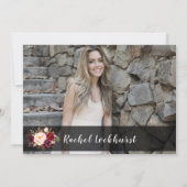 Marsala roze bloemen die weg gaan voor feest kaart (Achterkant)