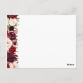 Marsala & Roze Bloemen Plaats Instelling Dank u Ka Briefkaart (Achterkant)