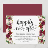 Marsala roze bloemige Happily ever after, Door de  Kaart (Voorkant / Achterkant)