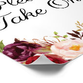 Marsala & Roze Floral Neem één Poster voor gebaren (Hoek)