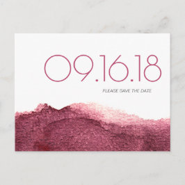 Marsala roze moderne, eenvoudige bruiloft met de d aankondigingskaart