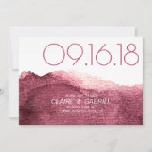 Marsala roze moderne, eenvoudige bruiloft met de d save the date (Voorkant)