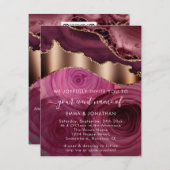 Marsala Rozen Floral Border QR Code Glutter (Voorkant / Achterkant)