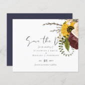 Marsala Rozen Zonnebloemen Budget Goedkope Bruilof (Voorkant / Achterkant)