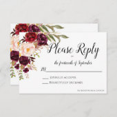 Marsala RSVP-kaart Kaart (Voorkant / Achterkant)