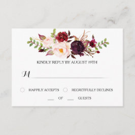 Marsala RSVP Wedding Card Kaartje