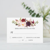 Marsala RSVP Wedding Card Kaartje (Staand voorkant)