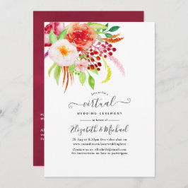 Marsala  Rustic Charm Virtual Wedding Kaart