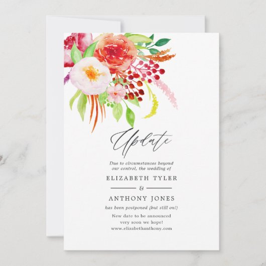 Marsala  rustieke charme bruiloft update kaart (Voorkant)