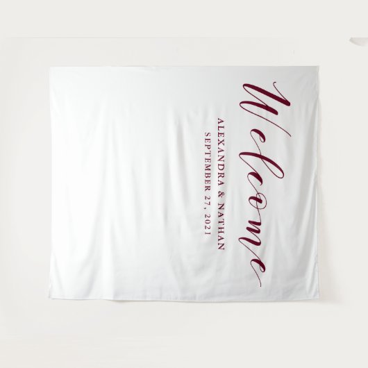 Marsala Script Trouw Achtergrond | Fotohokje Prop Wandkleed (Voorkant (horizontaal))