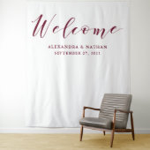 Marsala Script Trouw Achtergrond | Fotohokje Prop Wandkleed (In situ)