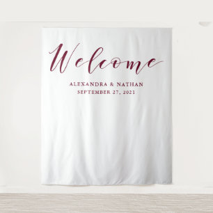 Marsala Script Wedding Backdrop   Foto Booth Prop Wandkleed