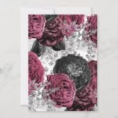 Marsala Silver Floral Wedding Dress Vrijgezellenfe Kaart (Achterkant)