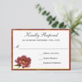 Marsala Splendor Waterverf Floral RSVP (Staand voorkant)