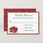 Marsala Splendor Waterverf Floral RSVP (Voorkant / Achterkant)