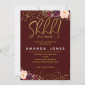 Marsala Surprise Birthday Party Invitation Kaart (Voorkant)